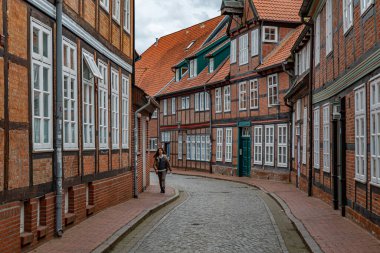 Stadyum Almanya 'nın tarihi bölgesinde tipik manzara - STADE, GERMANY - 10 Mayıs 2021