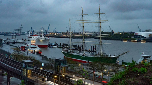 Hermoso Puerto Hamburgo Noche Hamburg Alemania Mayo 2021 —  Fotos de Stock
