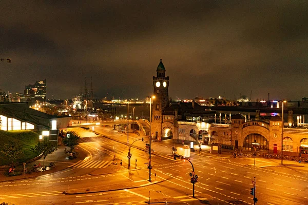 Hermoso Puerto Hamburgo Noche Hamburg Alemania Mayo 2021 —  Fotos de Stock