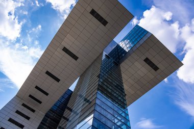 The Modern Crane Houses in Cologne at River Rhine - COLOGNE, GERMANY - 25 Haziran 2021