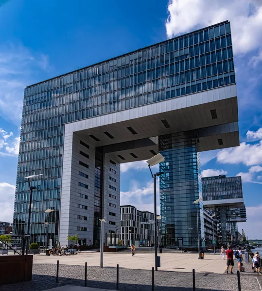 Modern Crane Houses Cologne River Rhine Cologne Germany June 2021 — Stock Photo, Image