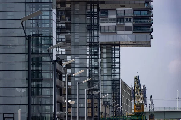 Moderní Jeřábové Domy Kolíně Nad Rýnem Cologne Německo Června 2021 — Stock fotografie