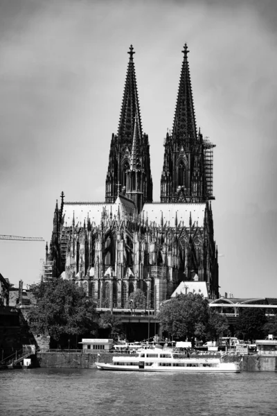 Silhouette Della Cattedrale Colonia Ponte Hohenzollern Cologne Germania Giugno 2021 — Foto Stock