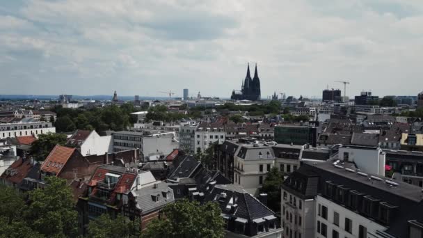 Över Hustaken Köln Tyskland Cologne Tyskland Juni 2021 — Stockvideo
