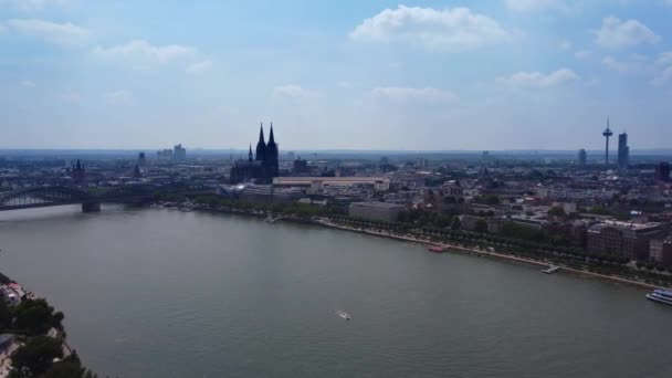 Skyline Cologne Sur Rhin Photographie Aérienne — Video