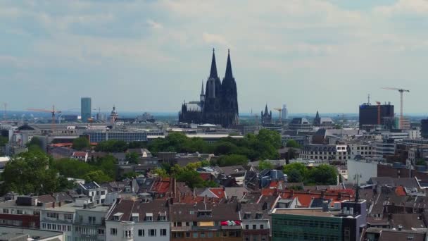 Över Hustaken Köln Tyskland Cologne Tyskland Juni 2021 — Stockvideo