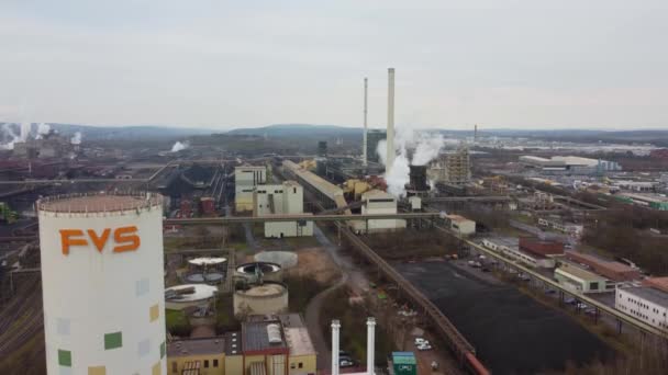 Velký Průmyslový Závod Německu Názvem Dillinger Huette Letecký Pohled Dillingen — Stock video