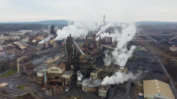 Çelik Üretimi Için Sanayi Bölgesi Hava Manzarası — Stok video