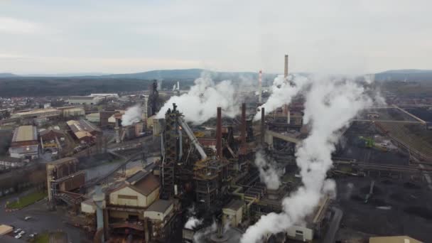 钢铁生产的工业场地 航空视图 — 图库视频影像