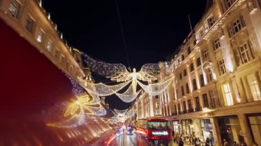 Londra 'da Noel Alışverişi - Muhteşem Regent Caddesi - Londra, Birleşik KINGDOM - 21 Aralık 2024