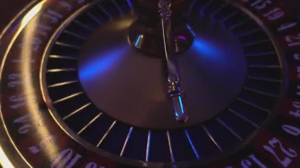 Roulette wheel - close up view — Stock Video