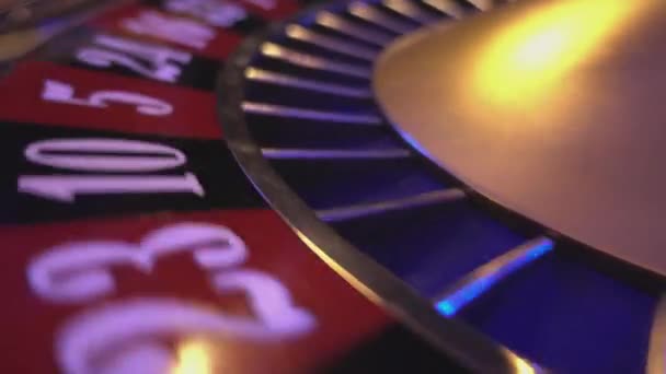 The numbers of a roulette wheel - extreme close up — Stock Video