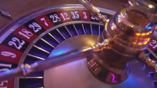 Roulette Wheel in a casino - 23 red wins — Stock Video