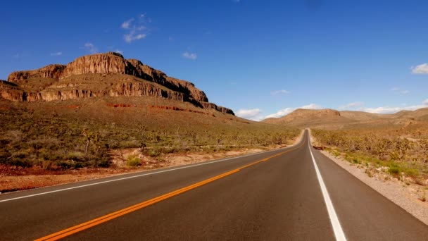 Lång och Tom väg i sydvästra USA, Nevada . — Stockvideo