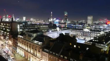 Londra - şaşırtıcı gece zaman atlamalı üzerinde havadan görünümü