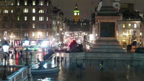 Blick vom Trafalgar Square nach Big Ben London - Zeitraffer-Aufnahme — Stockvideo