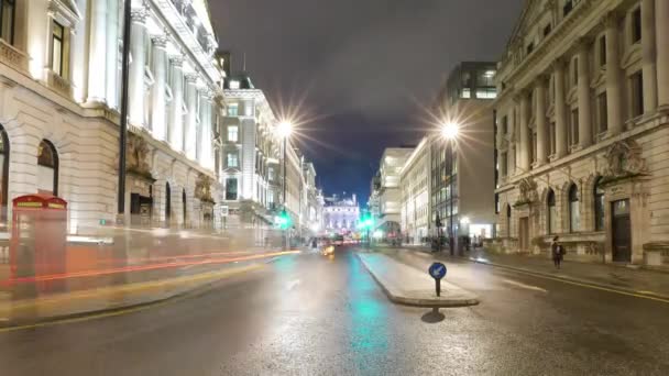 Pohled z Waterloo Place na Regent Street Londýně - časová prodleva — Stock video