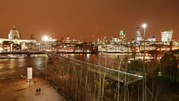 City of London skyline - vista desde Modern Tate Gallery — Vídeos de Stock