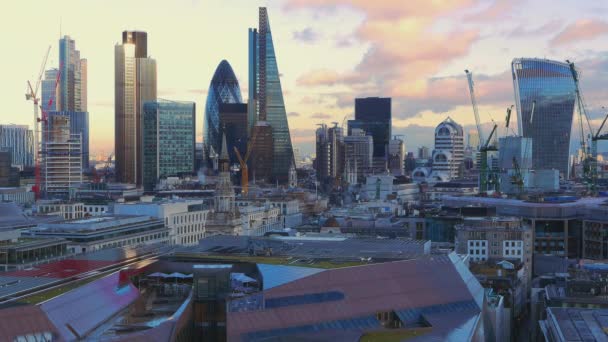 A londoni City skyline üzleti és pénzügyi negyed — Stock videók