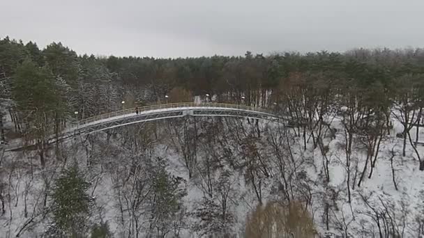 Аэрофотосъемка зимой в городе Черкассы — стоковое видео