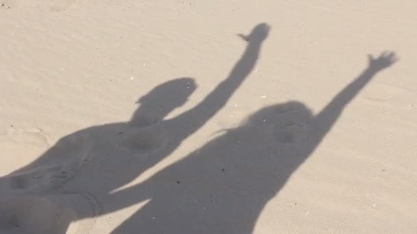 Dancing shadows on the sand — Stok video