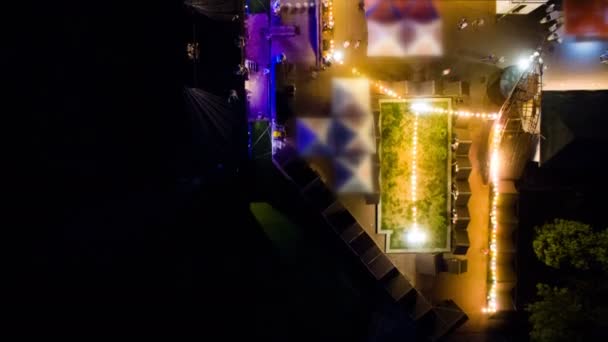 Timelapse: fotografía aérea de la ciudad en la noche — Vídeos de Stock