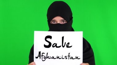 Afganistan. Afganistan için protesto. Slogan. Afganistan 'ı kurtarın. Taliban Afganistan Savaşı 2021.