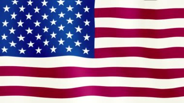 Amerikan bayrağı. ABD bayrağı rüzgarda dalgalanıyor. ABD Ulusal Bayrağı. 3 boyutlu kusursuz döngü animasyonu. Yüksek kalite 4K görüntü. Dalgalı Amerikan bayrağı.