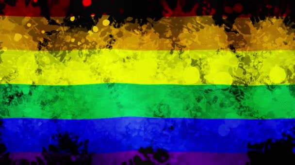 Regnbågsflagga. Det är flaggan. Rainbow HBTQ. 3D sömlös loop animation. Viftande färgglada gay regnbåge flagga. Lämplig för hbtq-innehåll, lesbisk, homosexuell, bisexuell, transpersonell social rörelse. — Stockvideo