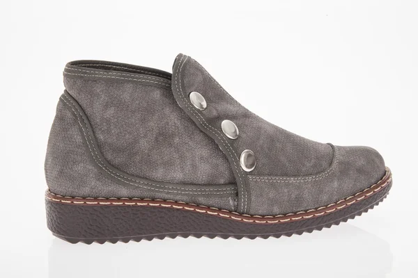 Обувь кожаная серый ботинок для мужчин — стоковое фото