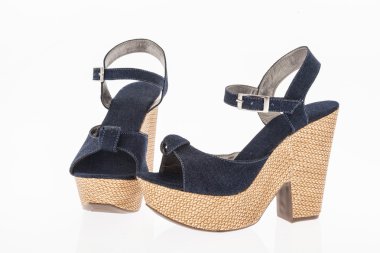 Platform Ayakkabı bez mavi jean yaptım