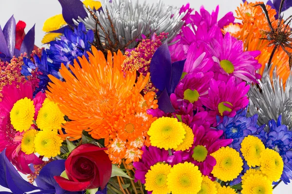 Układ Piękne Kolorowe Kwiaty Bukiet Wykonany Różnych Kwiatów — Zdjęcie stockowe