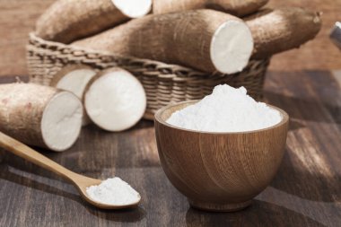 Organik çiğ Cassava Kök Nişastası - Manihot esculenta.