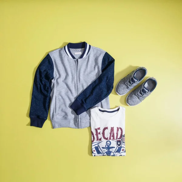 Moda Infantil Jaqueta Shirt Sapatos Esportivos Para Crianças — Fotografia de Stock