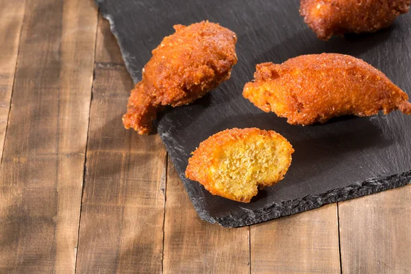 Tasty Fried Sweet Corn Croquettes Delicious Colombian Food — Stock Photo, Image