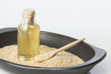 Sesamum indicum - Yenilebilir Organik Beyaz Susam Tohumu Yağı.