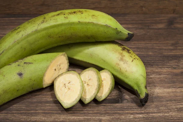 Musa Paradisiaca 绿香蕉A天然超级食物 — 图库照片