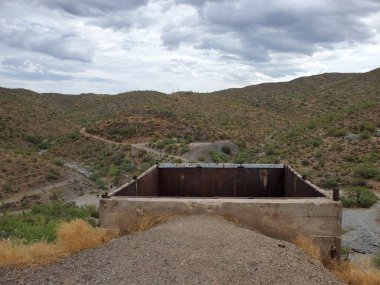 Arizona 'daki Ajax Madeni Tarihi Madencilik kalıntıları. Yüksek kalite fotoğraf