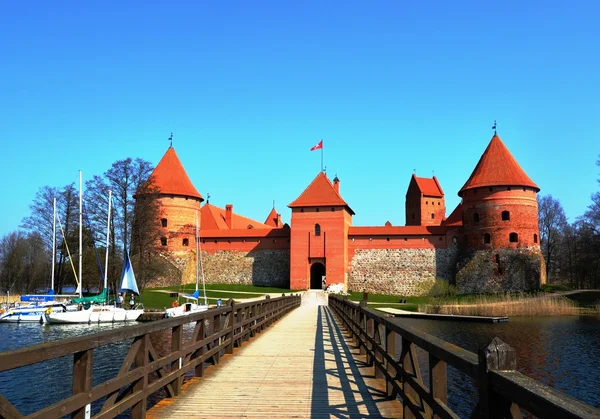 Történelmi Trakai sziget kastély a Trakai, — Stock Fotó