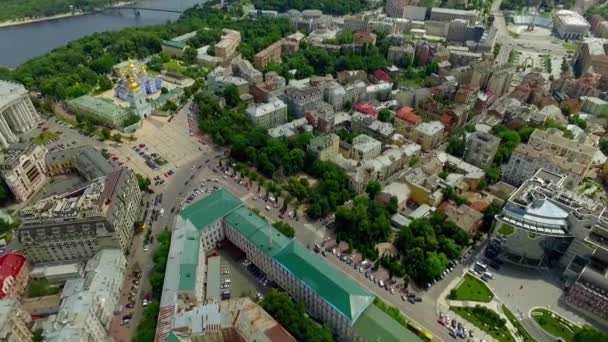 Panorama Kyjeva. Centrum města. Letecký. — Stock video