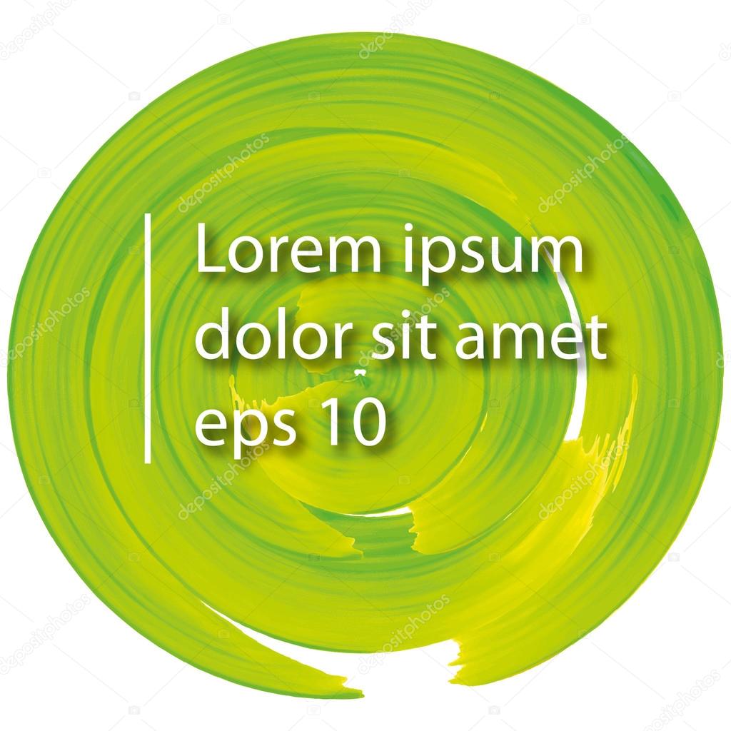 Green circle oil painted background with sample text