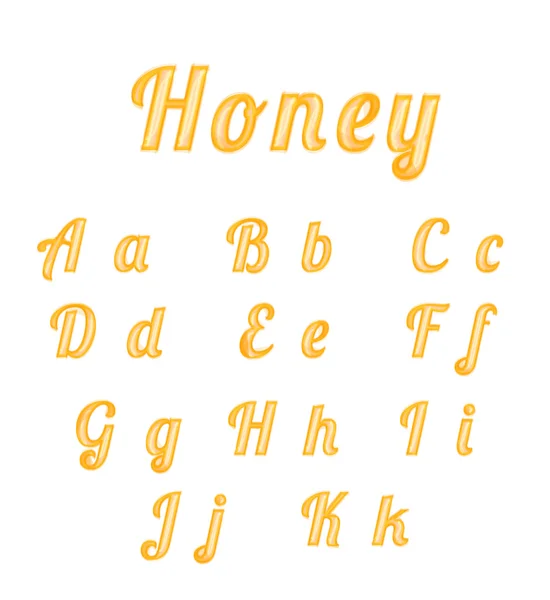 Honigpinsel Buchstaben, Teil des Alphabets — Stockvektor