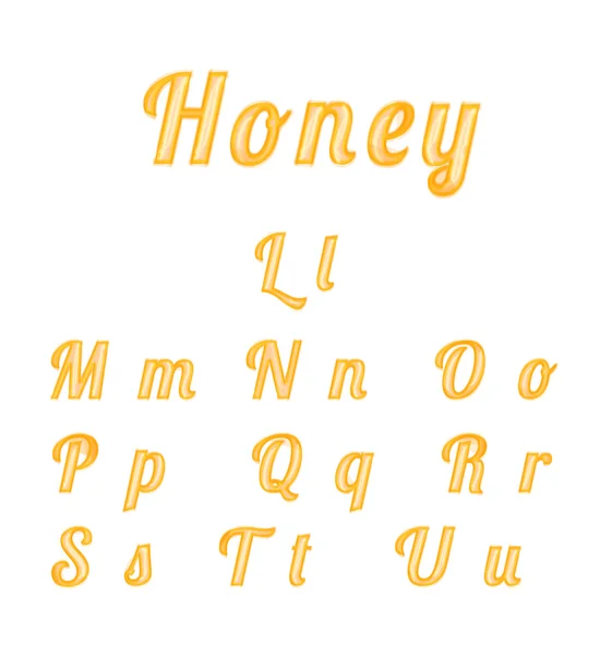 Honigpinsel Buchstaben, Teil des Alphabets — Stockvektor