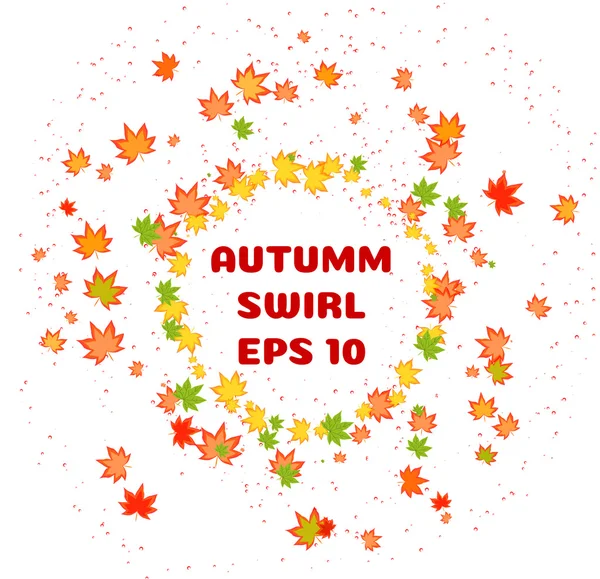 Herfst swirl frame met bladeren — Stockvector