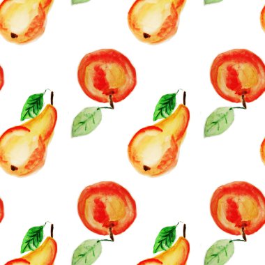 Armut ve elma ile Seamless suluboya modeli 
