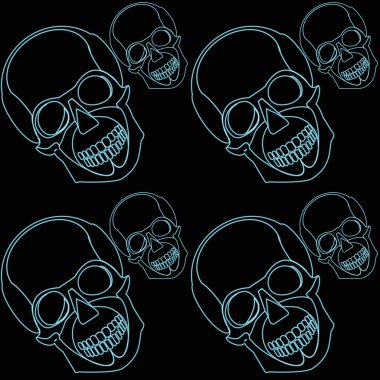 Sorunsuz neon kafatasları desen 