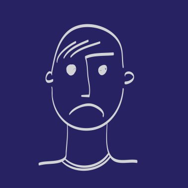 Adam yüz vektör çizim ICO el çekilmiş