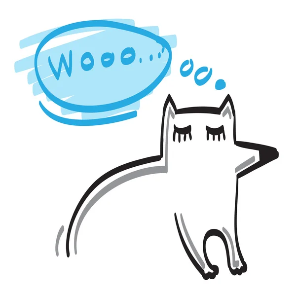 Icono de vector gato dibujado a mano — Vector de stock