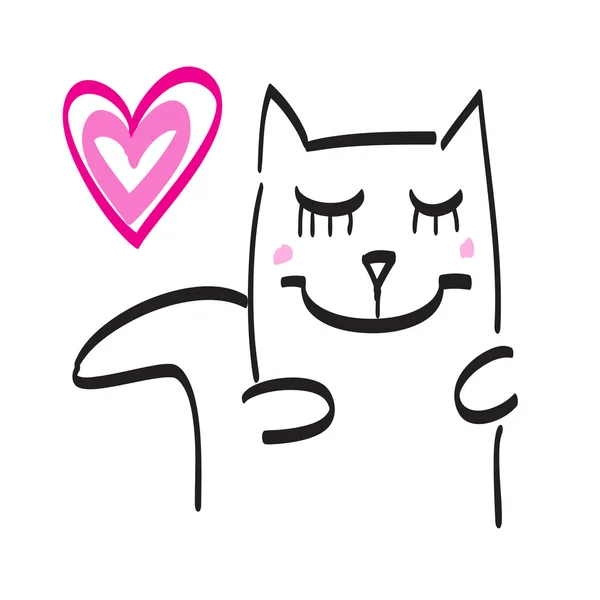 Icono de vector gato dibujado a mano — Vector de stock