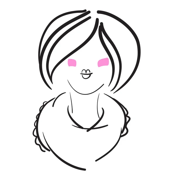 Hand drawn model woman vector icon illustration — Stock Vector